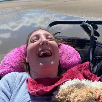 Lovely, happy smile, Inclusive Holiday, with disabilities in mind, Wheelchair Accessible Beach, Brean.
